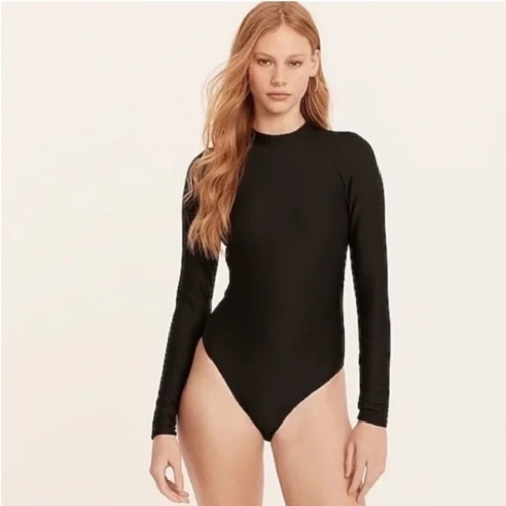 NWT J.Crew Active Ribbed Long Sleeve One Piece Swimsuit